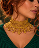 chokery Koronkowy złoty choker