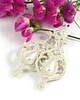 kolczyki soutache Ślubne tulipany - koronki, perły i krople rosy