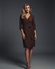 sukienki midi damskie Kopertowa sukienka - SUK206 brąz