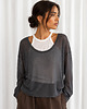 bluzki z długim rękawem damskie Long layered grey