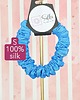 gumki do włosów S wąska gumka jedwabna do włosów jedwab naturalny scrunchie niebieska