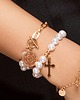 bransoletki złote Bransoletka łańcuch perły Half Pearl Chain