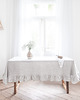 obrusy i serwetki Lniany obrus z falbanką  heavy linen GRAY STRIPES
