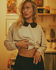 bluza bez kaptura damska Bluza z kołnierzykiem DATE NIGHT Sand