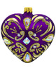 ozdoby choinkowe Bombka choinkowa: Serce ze złotymi zdobieniami i kryształami: purpurowe