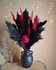 dodatki - różne Czarno-czerwony bukiet do wazonu - gotycka dekoracja z suszonych kwiatów