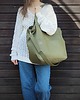 torby na ramię Lazy bag Pocket  torba zielona ekoskóra oversize
