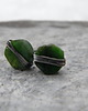 kolczyki wire wrapping (zam ) diopsyd - surowe kamienie - sztyfciki