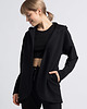 bluza z kapturem damska Bluza bez zapięcia z kapturem-czarny(LA-058)