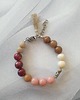 bransoletki z kamieni naturalnych Bransoletka BOHO ART jadeit, jaspis, bordo, krem, łosoś, brąz