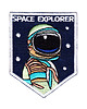 naszywki na ubrania Naszywka naprasowanka SPACE EXPLORER termo haft 6,5x8,2cm