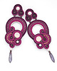 kolczyki soutache Eleganckie kolczyki w kolorze burgundowym