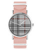 zegarki damskie Zegarek - Szkocka krata - brzoskwiniowy róż
