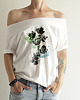 t-shirt damskie Bluszcz tusze Oversize Biały
