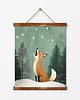 grafiki i ilustracje PLAKAT świąteczny zimowa ilustracja lis pokój dziecka