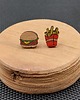 kolczyki drewniane Kolczyki drewniane HAMBURGER I FRYTKI