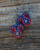 kolczyki soutache Malutkie  granatowo- bordowe kolczyki sutasz