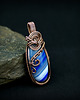 wisiory Wisiorek z niebieskim agatem  wire wrapping