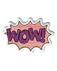 naszywki na ubrania Naszywka naprasowanka WOW FIOLETOWA termoprzylepna haftowana 7,8x5,5cm