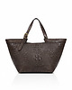 torby XXL Shopper bag z fakturą krokodyla - LS04 ciemnobrązowa