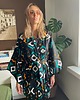 bluzki kimonowe damskie Kimono Green Love butelkowa zieleń/czerń
