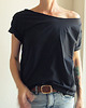 t-shirt damskie Czarny oversize bez nadruku