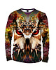 bluzy męskie Koszulka Longsleeve Męska DR.CROW Owl Brown
