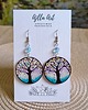 kolczyki drewniane Kolczyki koła malowane ręcznie Drzewo życia