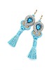 kolczyki soutache Kolczyki sutasz z chwostami beżowo turkusowe kolorowe Jolly