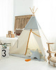 namioty i tipi dla dzieci Namiot tipi Grey Velvet, szare tipi z matą i poduszkami