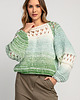 swetry damskie  Sweter ażurowy o grubszym splocie chunky knit F1976 zielony