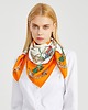 apaszki SZAL SZALIK jedwab Apaszka chusta pomarańczowa biała