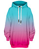 bluza z kapturem damska Bluza Oversize Tunika DR.CROW Ombre Mint Pink