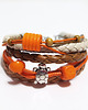 bransoletki - inne Bransoletka - Pomarańczowy żółwik - rzemienie