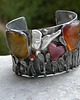 bransoletki wire wrapping Bursztyn w zaroślach -  bransoleta mankiet CUFF