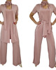 kombinezony damskie Elegancki set szerokie spodnie ,tunika ,róza 3D  roz 36-56