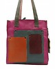 torby na ramię Torebka damska shopper, pojemna, skórzana ze skrawków kolorowa OLIVKA