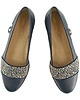 baleriny damskie Mokasyny Skórzane  wszyta gumka z ozdobnymi dżetami  (4455)