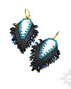 kolczyki - inne Derven, czarnoniebieskie smocze kolczyki, beading