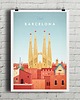 plakaty Barcelona - vintage plakat 61x91 cm
