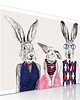 obrazy i plakaty do pokoju dziecięcego OBRAZ NA PŁÓTNIE -"Króliki Trio"120x80cm
