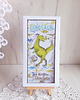 kartki scrapbooking Kartka urodzinowa DL z Dinozaurem 2 GOTOWA