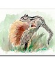 grafiki i ilustracje Obraz ręcznie malowany "Wiewiórka i grzybki"
