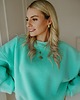bluza bez kaptura damska Bluza Basic oversize miętowa