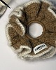gumki do włosów Caramel alpaca crochet scrunchie.