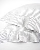 poduszki gładkie Lniana Poszewka Z Falbanką GRAY STRIPES