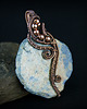 wisiory Koral fossil wisiorek wire wrapping