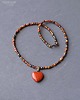 wisiory Walentynkowe serce z jaspisu brekcja prezent  handmade dla ukochanej osoby