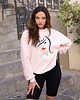 bluza bez kaptura damska Bluza oversize z haftem - kobieta