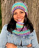 czapki damskie Czapka Handmade Smile Tęcza Błękit